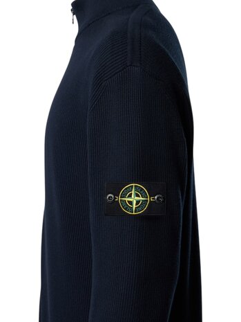 Stone Island STONE ISLAND RIBBED SOFT COTTON ZIP-UP VEST NAVY BLUE Stone Island STONE ISLAND RIBBED SOFT COTTON ZIP-UP VEST NAVY BLUE