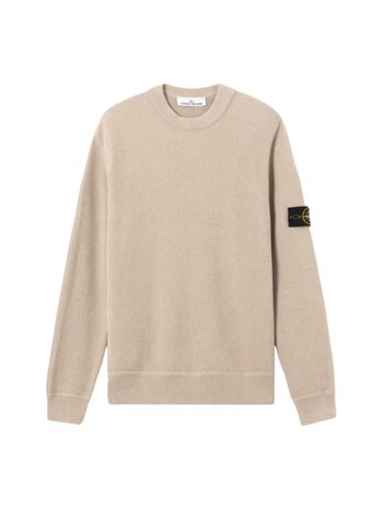 Stone Island STONE ISLAND RIBBED SOFT ORGANIC COTTON PULLOVER DESERT MELANGE