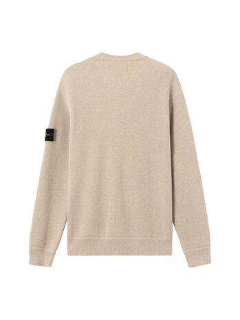 Stone Island STONE ISLAND RIBBED SOFT ORGANIC COTTON PULLOVER DESERT MELANGE