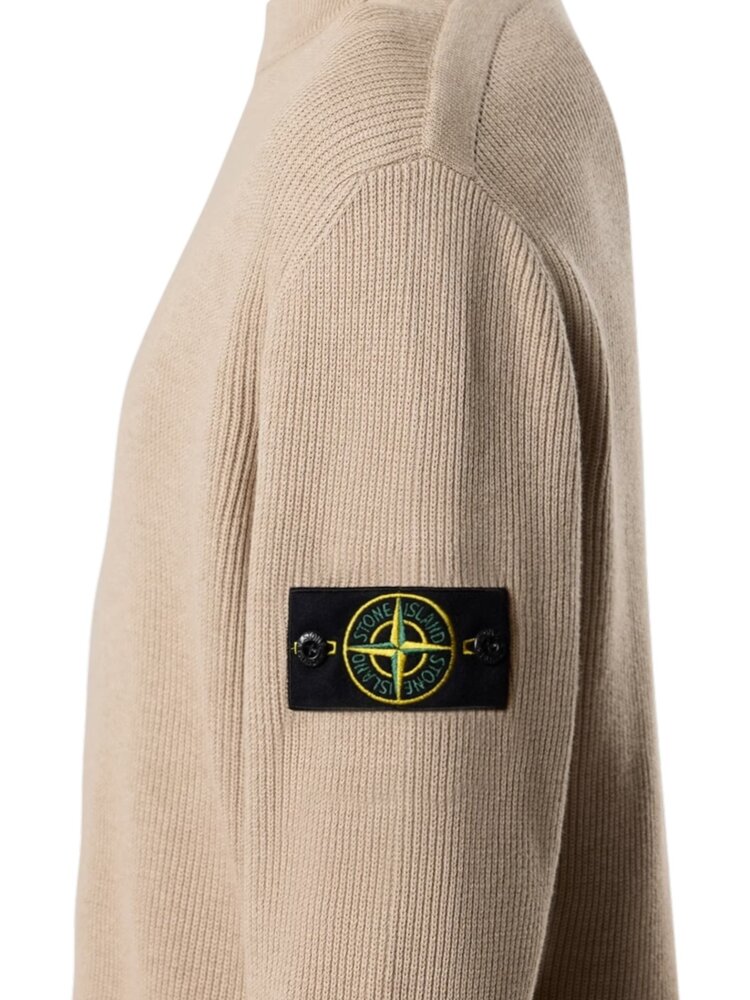 Stone Island STONE ISLAND RIBBED SOFT ORGANIC COTTON PULLOVER DESERT MELANGE