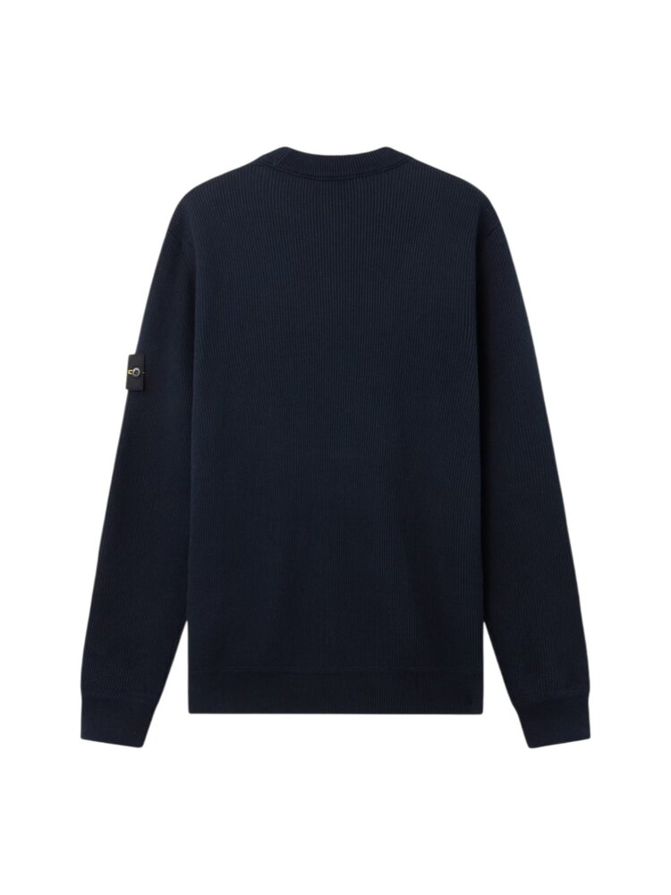 Stone Island STONE ISLAND RIBBED SOFT ORGANIC COTTON PULLOVER NAVY BLUE Stone Island STONE ISLAND RIBBED SOFT ORGANIC COTTON PULLOVER NAVY BLUE