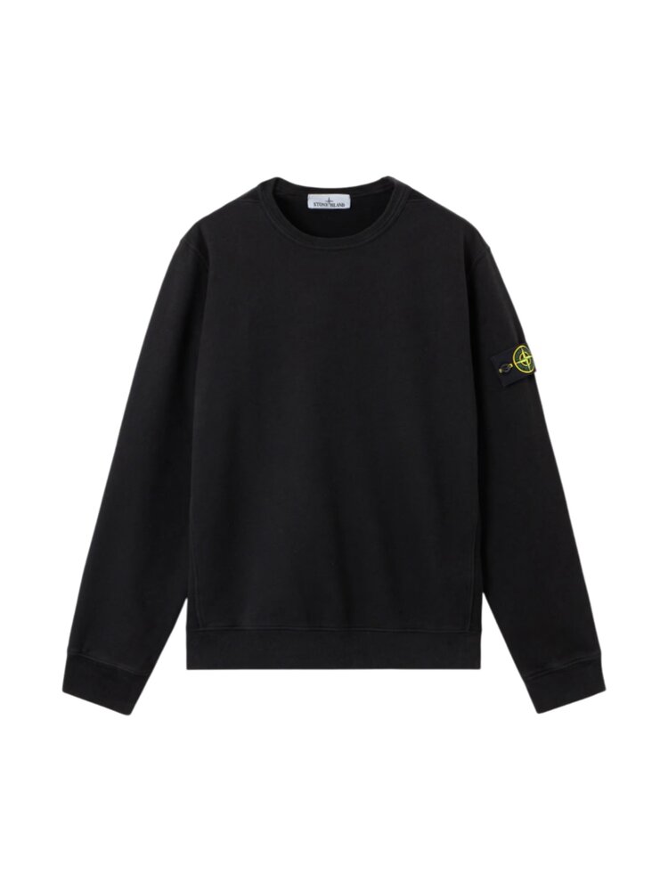 Stone Island STONE ISLAND ORGANIC COTTON FLEECE SWEATER BLACK