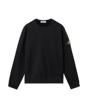 Stone Island STONE ISLAND ORGANIC COTTON FLEECE SWEATER BLACK
