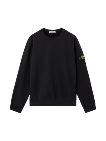 Stone Island STONE ISLAND ORGANIC COTTON FLEECE SWEATER BLACK