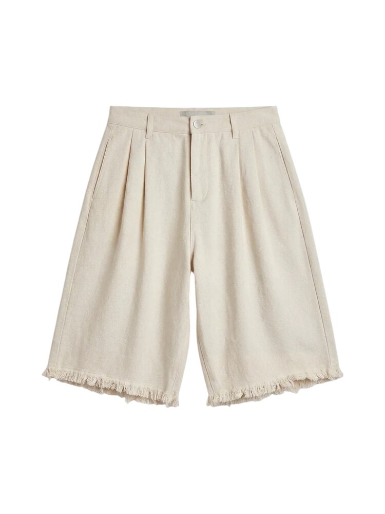 Brams Fruit BRAM'S FRUIT TWILL DISTRESSED SHORTS BEIGE
