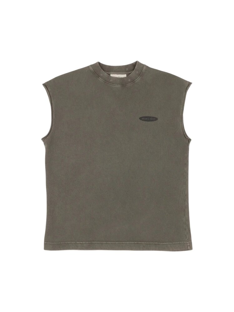 Brams Fruit BRAM'S FRUIT FCK OFF I'M GARDENING DISTRESSED SLEEVELESS TEE CHARCOAL