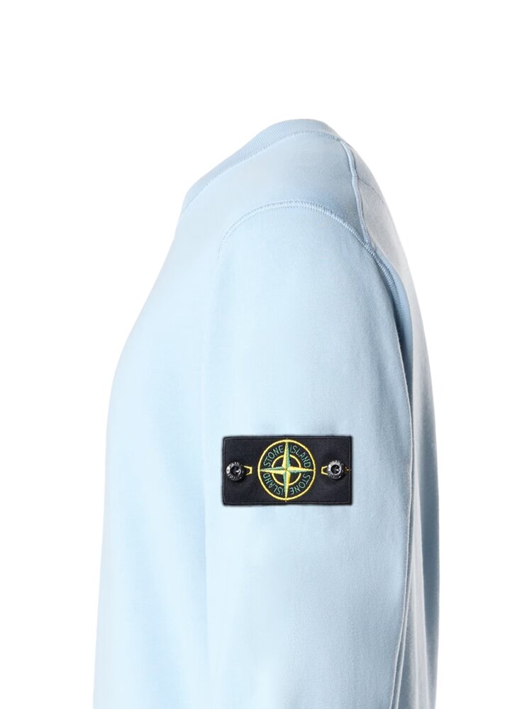 Stone Island STONE ISLAND ORGANIC COTTON FLEECE SWEATER DUST BLUE