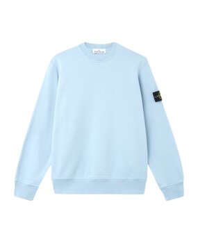 Stone Island STONE ISLAND ORGANIC COTTON FLEECE SWEATER DUST BLUE