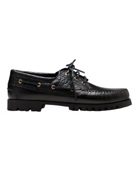 Vinny's VINNY'S AZTEC BOAT SHOE BLACK CROCO
