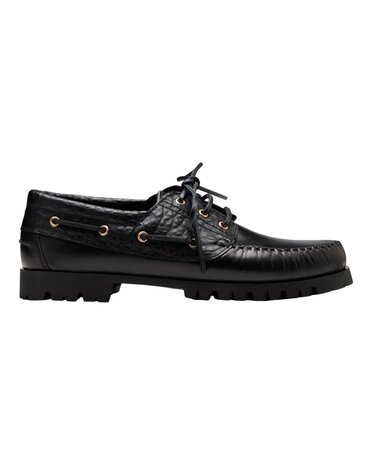 Vinny's VINNY'S AZTEC BOAT SHOE BLACK CROCO