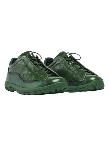 Diemme DIEMME LICATA CRACKLED PATENT LEATHER SNEAKERS GREEN