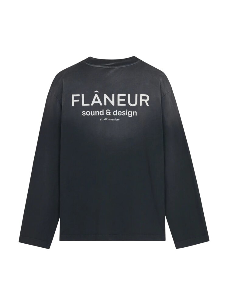 FLÂNEUR SOUND & DESIGN LONGSLEEVE T-SHIRT WASHED BLACK FLÂNEUR SOUND & DESIGN LONGSLEEVE T-SHIRT WASHED BLACK