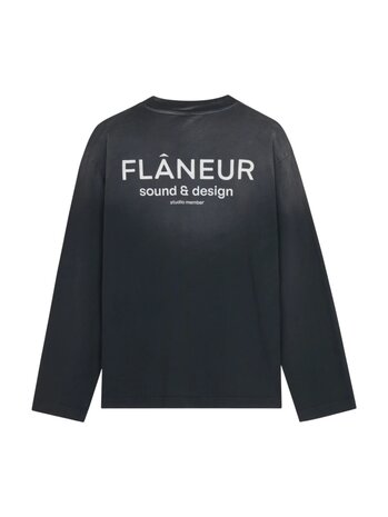 FLÂNEUR SOUND & DESIGN LONGSLEEVE T-SHIRT WASHED BLACK FLÂNEUR SOUND & DESIGN LONGSLEEVE T-SHIRT WASHED BLACK