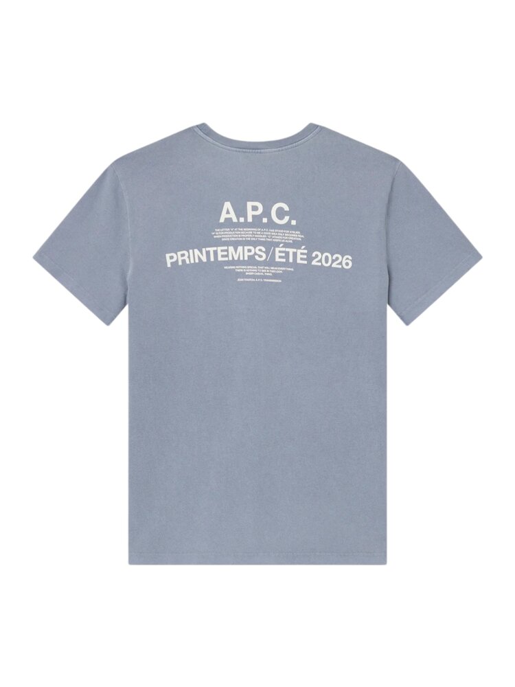 A.P.C. A.P.C. PARIS MANCHE COURTE BACKPRINT T-SHIRT BLUE