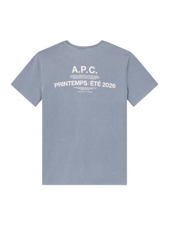A.P.C. A.P.C. PARIS MANCHE COURTE BACKPRINT T-SHIRT BLUE