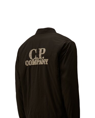 C.P. Company C.P. COMPANY CHROME-R GRAPHIC ZIPPED OVERSHIRT BLACK