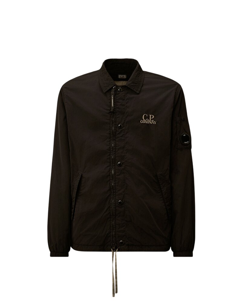 C.P. Company C.P. COMPANY CHROME-R GRAPHIC ZIPPED OVERSHIRT BLACK