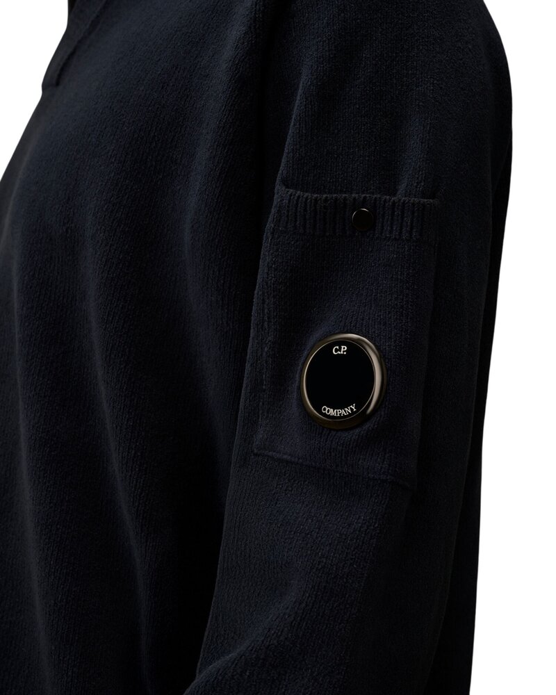 C.P. Company C.P. COMPANY COTTON CHENILLE POLO LENS SWEATER MARINE