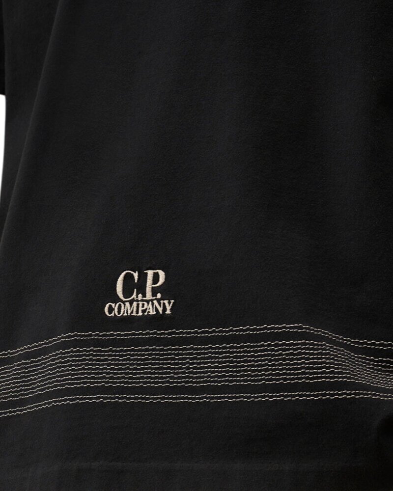 C.P. Company C.P. COMPANY MERCERIZED JERSEY 30/2 TWISTED SHORT SLEEVE EMBROIDERY T-SHIRT MARINE