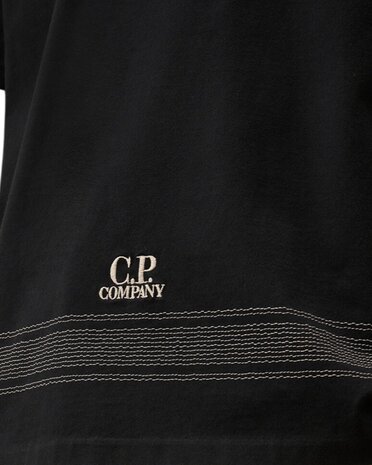 C.P. Company C.P. COMPANY MERCERIZED JERSEY 30/2 TWISTED SHORT SLEEVE EMBROIDERY T-SHIRT MARINE