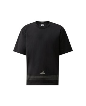 C.P. Company C.P. COMPANY MERCERIZED JERSEY 30/2 TWISTED SHORT SLEEVE EMBROIDERY T-SHIRT MARINE