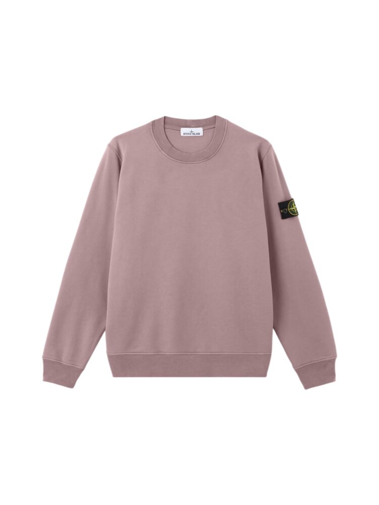 Stone Island STONE ISLAND ORGANIC COTTON FLEECE SWEATER PURPLE GREY