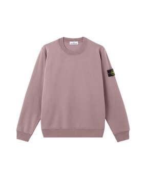 Stone Island STONE ISLAND ORGANIC COTTON FLEECE SWEATER PURPLE GREY