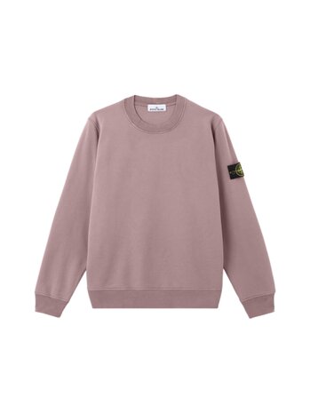Stone Island STONE ISLAND ORGANIC COTTON FLEECE SWEATER PURPLE GREY