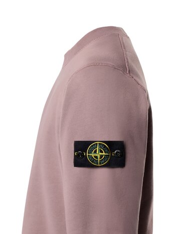 Stone Island STONE ISLAND ORGANIC COTTON FLEECE SWEATER PURPLE GREY