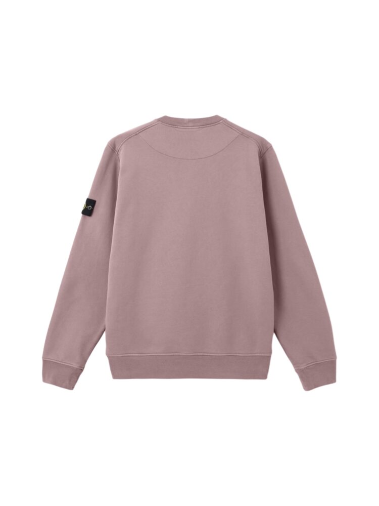 Stone Island STONE ISLAND ORGANIC COTTON FLEECE SWEATER PURPLE GREY