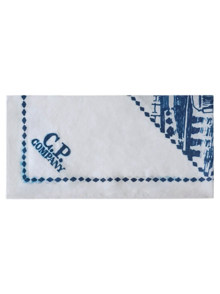 C.P. Company C.P. COMPANY GRAPHIC MUSLIN LOGO BANDANA SCARF WHITE C.P. Company C.P. COMPANY GRAPHIC MUSLIN LOGO BANDANA SCARF WHITE
