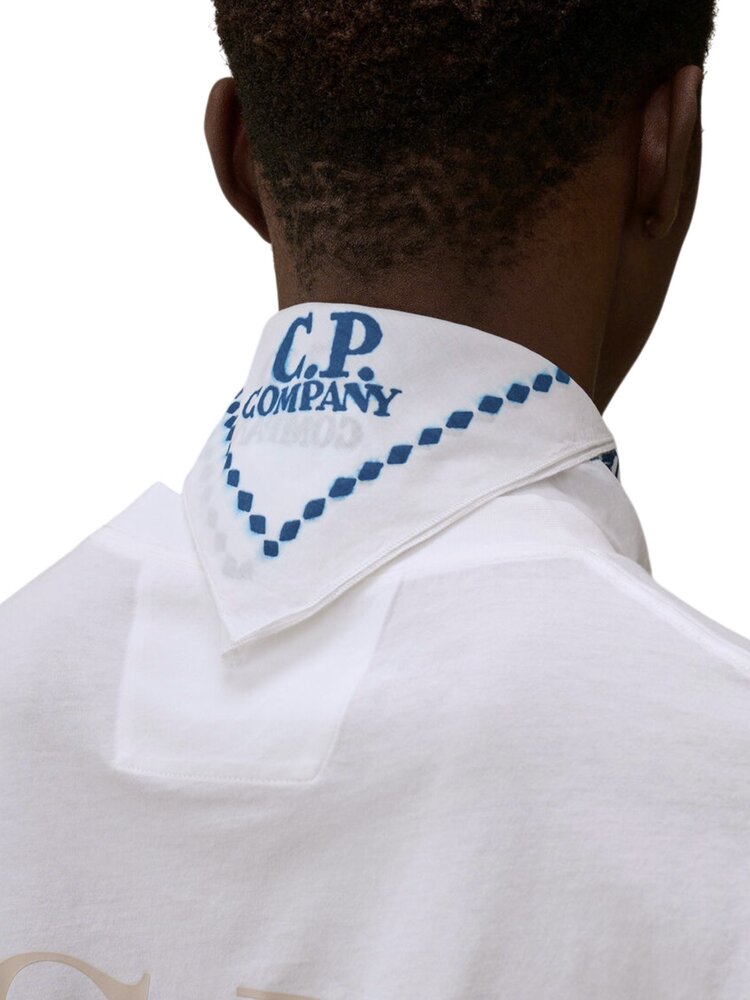 C.P. Company C.P. COMPANY GRAPHIC MUSLIN LOGO BANDANA SCARF WHITE C.P. Company C.P. COMPANY GRAPHIC MUSLIN LOGO BANDANA SCARF WHITE