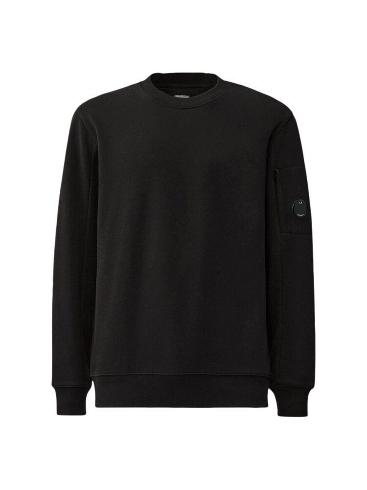 C.P. Company C.P. COMPANY DIAGONAL RAISED FLEECE CREWNECK LENS SWEATER BLACK