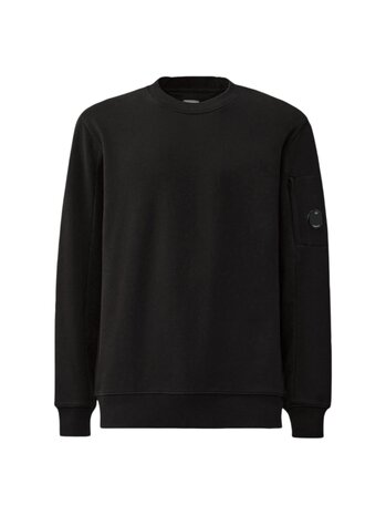 C.P. Company C.P. COMPANY DIAGONAL RAISED FLEECE CREWNECK LENS SWEATER BLACK