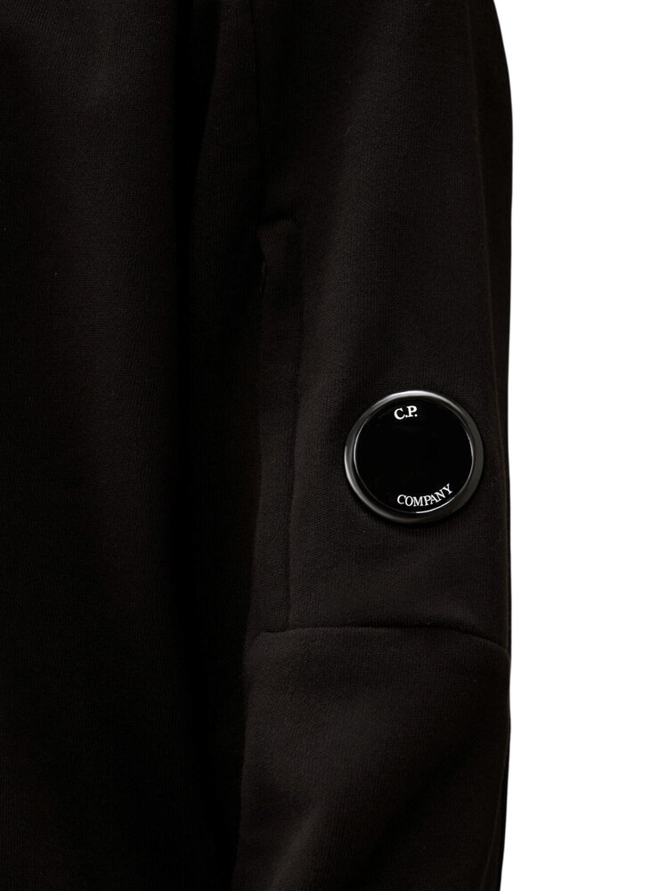 C.P. Company C.P. COMPANY DIAGONAL RAISED FLEECE CREWNECK LENS SWEATER BLACK