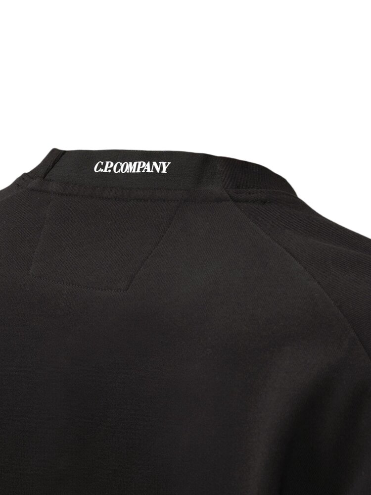 C.P. Company C.P. COMPANY DIAGONAL RAISED FLEECE CREWNECK LENS SWEATER BLACK