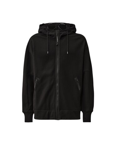 C.P. Company C.P. COMPANY DIAGONAL RAISED FLEECE GOGGLE SWEATVEST BLACK