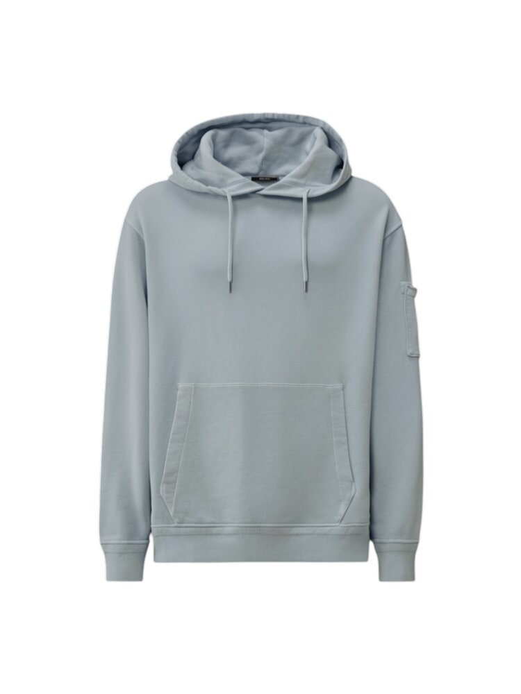 C.P. Company COTTON DIAGONAL FLEECE HOODED LENS SWEATSHIRT MISTY BLUE