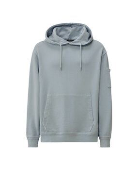 C.P. Company COTTON DIAGONAL FLEECE HOODED LENS SWEATSHIRT MISTY BLUE