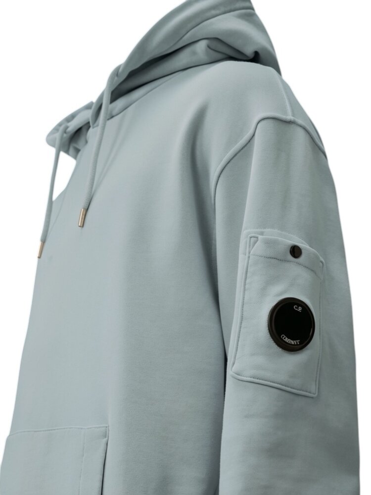 C.P. Company COTTON DIAGONAL FLEECE HOODED LENS SWEATSHIRT MISTY BLUE