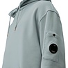 C.P. Company COTTON DIAGONAL FLEECE HOODED LENS SWEATSHIRT MISTY BLUE