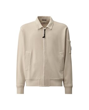 C.P. Company C.P. COMPANY COTTON DIAGONAL FLEECE ZIP LENS SWEATSHIRT DEW