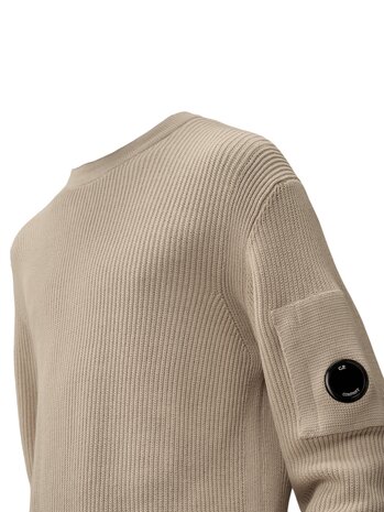 C.P. Company C.P. COMPANY COTTON SEA ISLAND RIBS CREWNECK LENS SWEATER DEW