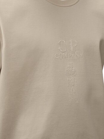 C.P. Company C.P. COMPANY MERCERIZED JERSEY 30/2 TWISTED SHORT SLEEVE LOGO T-SHIRT DEW