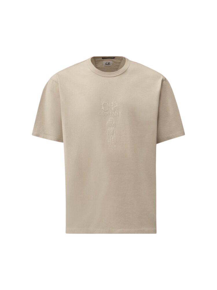 C.P. Company C.P. COMPANY MERCERIZED JERSEY 30/2 TWISTED SHORT SLEEVE LOGO T-SHIRT DEW