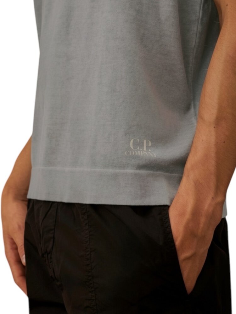 C.P. Company C.P. COMPANY COTTON CREPE DOUBLE DYED POLO GUNMETAL