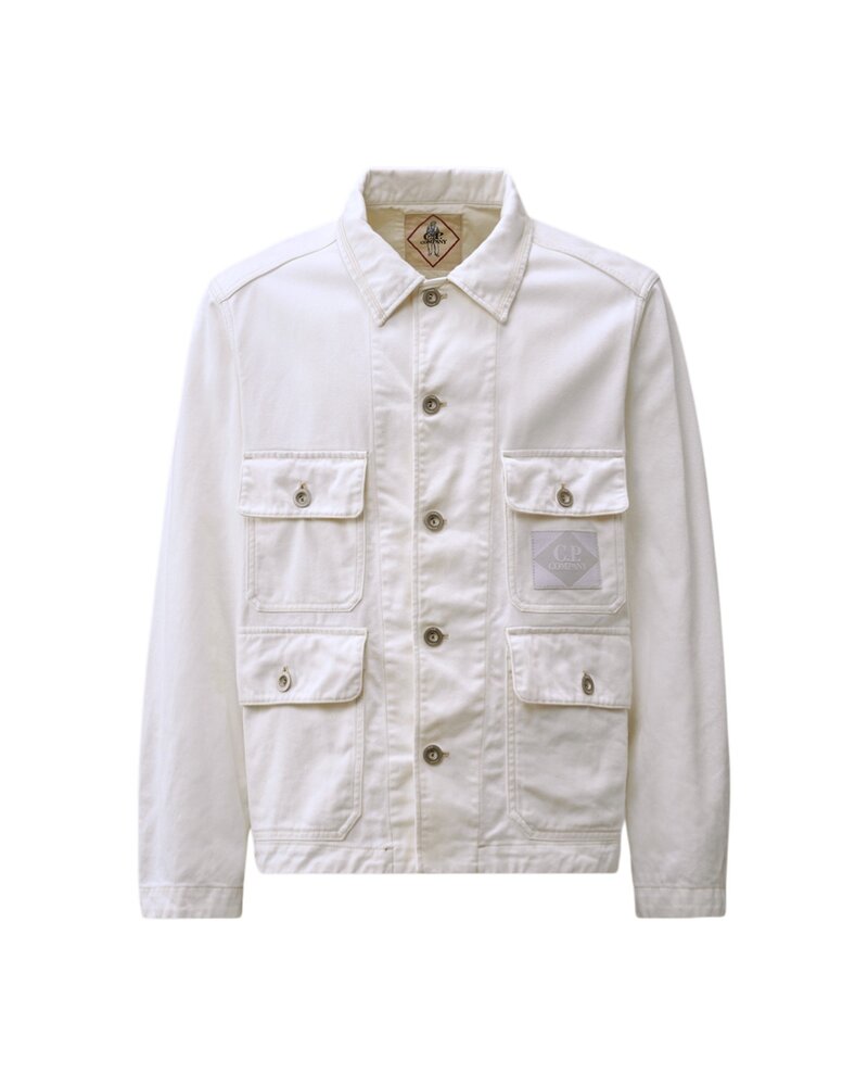 C.P. Company C.P. COMPANY BULL DENIM FIELD JACKET GAUZE WHITE