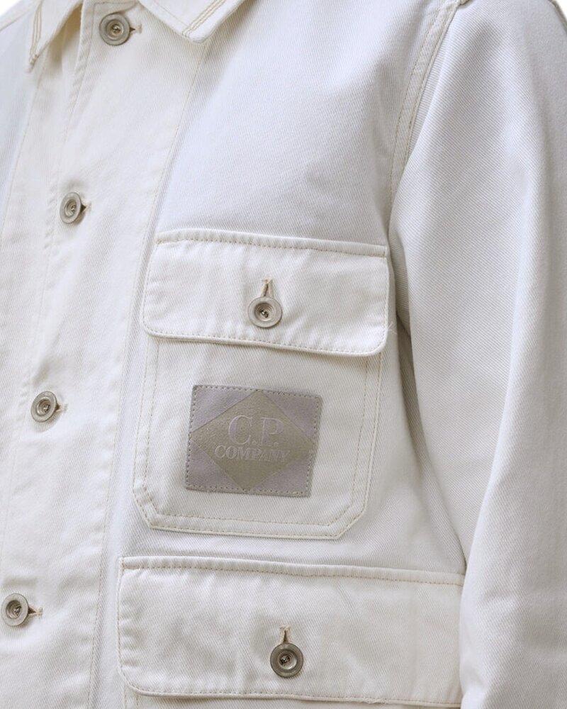 C.P. Company C.P. COMPANY BULL DENIM FIELD JACKET GAUZE WHITE