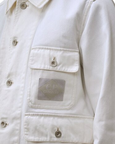 C.P. Company C.P. COMPANY BULL DENIM FIELD JACKET GAUZE WHITE