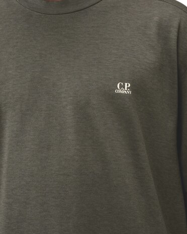 C.P. Company C.P. COMPANY 20/1 JERSEY PLATED LOGO T-SHIRT GUNMETAL C.P. Company C.P. COMPANY 20/1 JERSEY PLATED LOGO T-SHIRT GUNMETAL